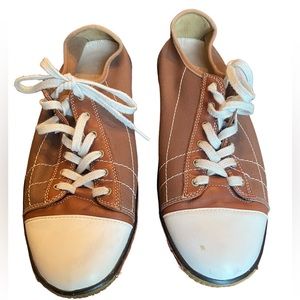 Auri Men’s Brown and Cream Italian Leather Tie Casual Shoes